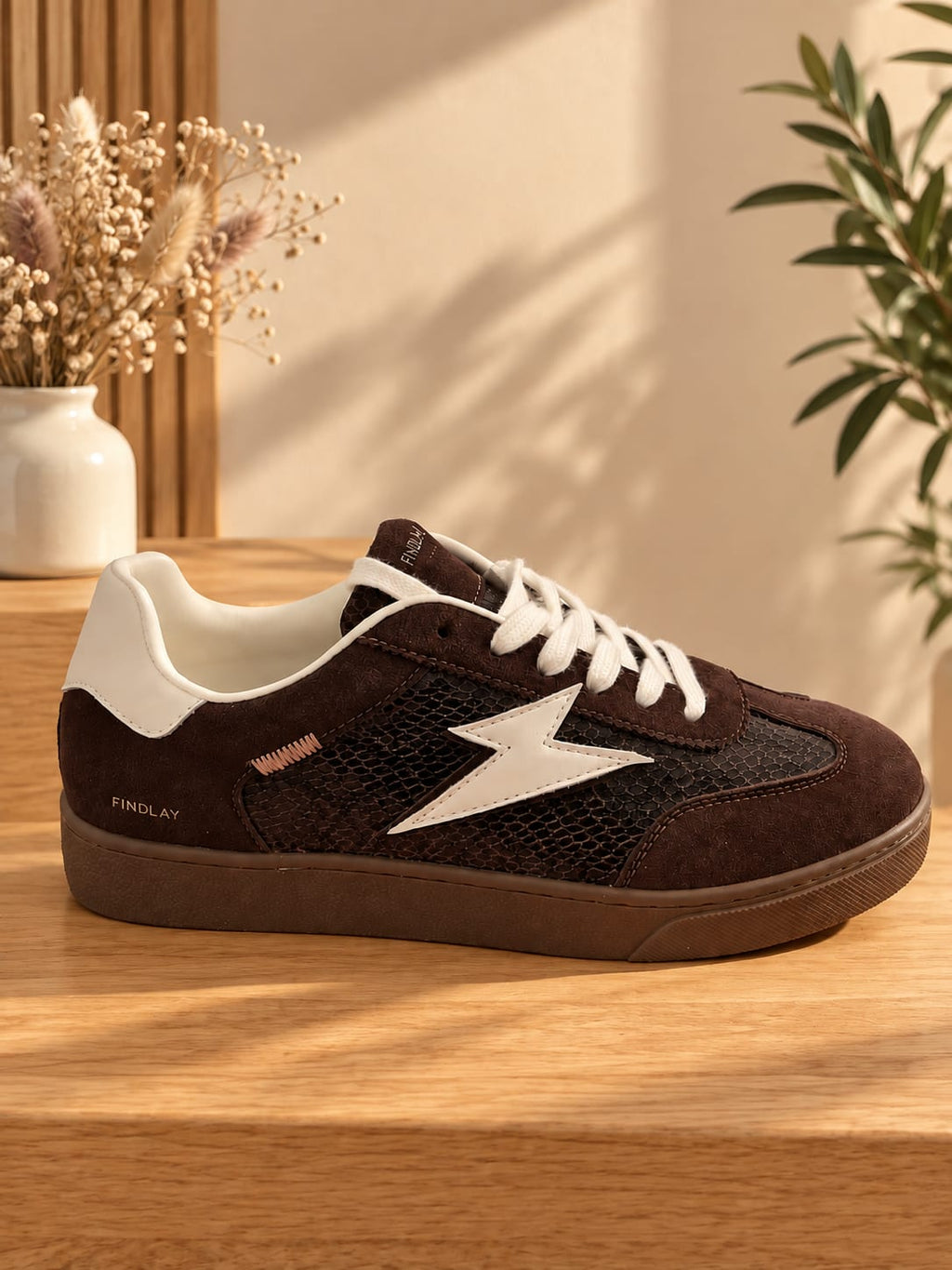 Basket basse à semelle épaisse Marron « PYTHON » – photo 4