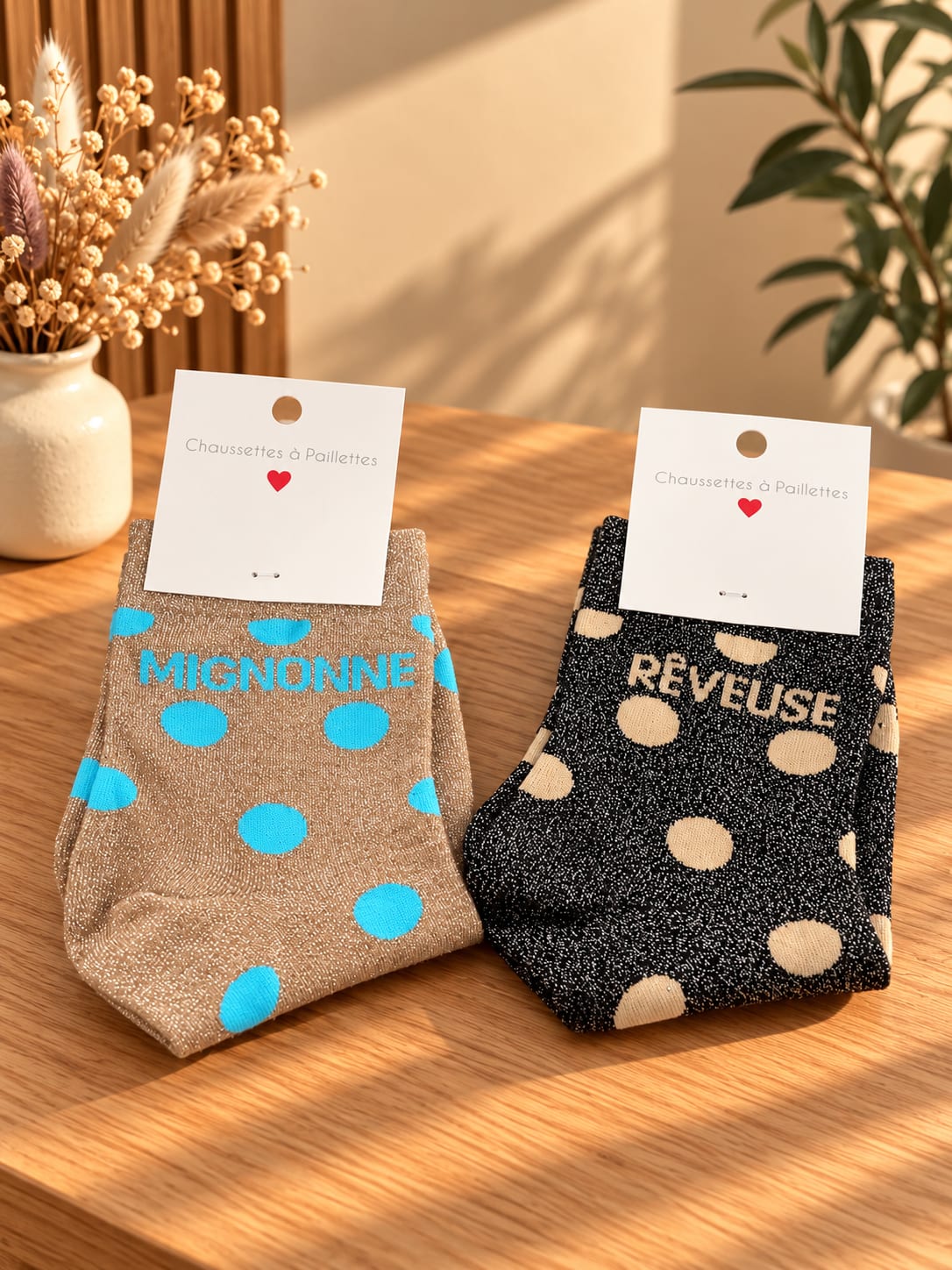 Chaussettes à paillettes à pois « GLOW »