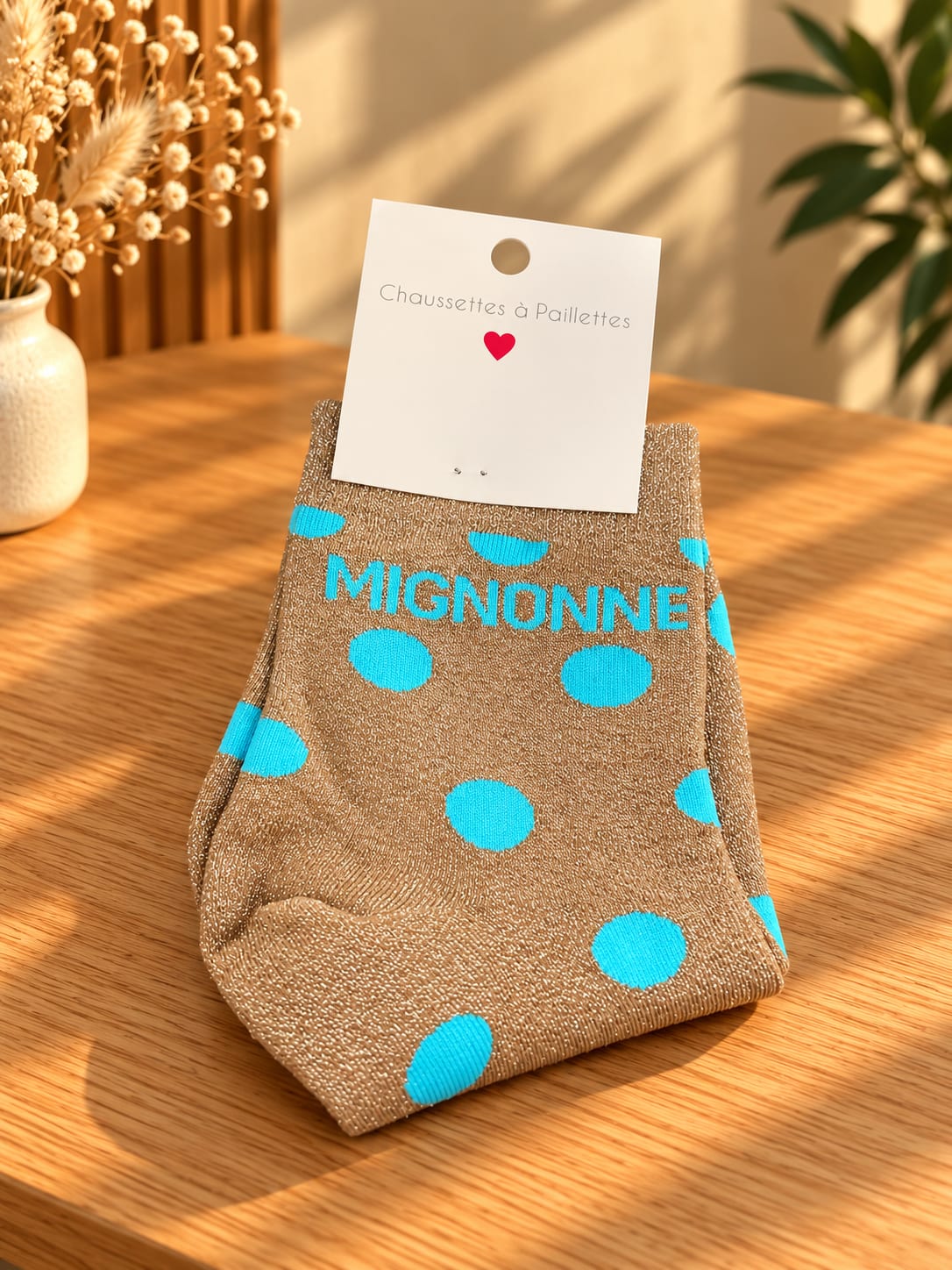 Chaussettes à paillettes à pois « GLOW » – photo 3