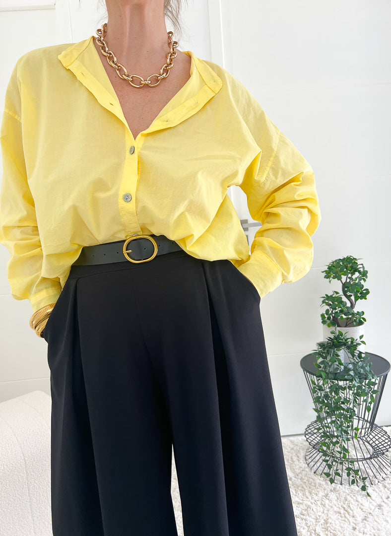 Chemise marque « JOHANNA »jaune légèrement transparente « GERALDINE » – photo 2