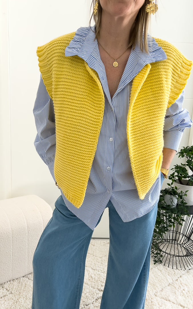 Gilet sans manches de couleur jaune vif « JOY » – photo 2