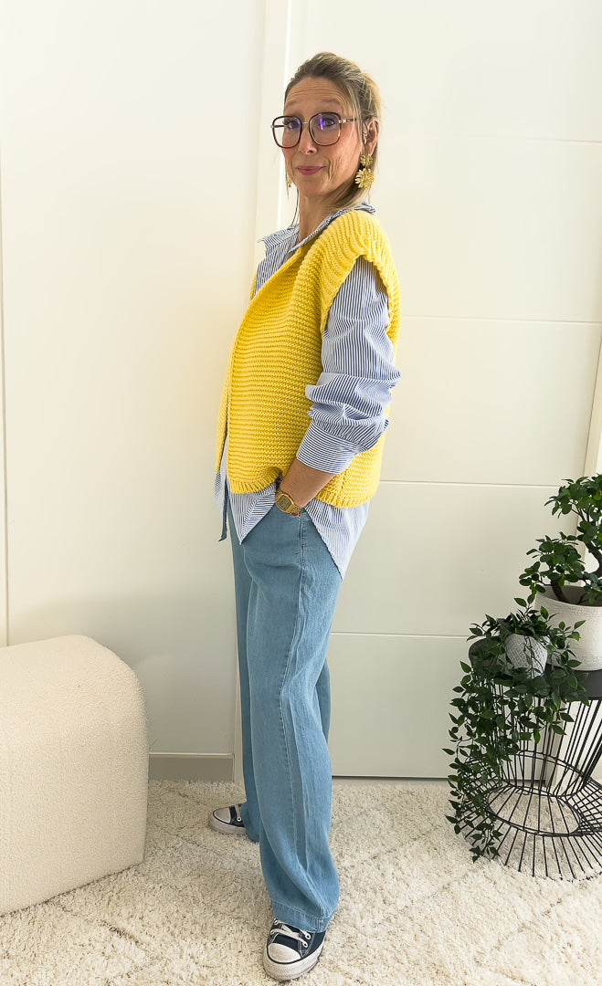 Gilet sans manches de couleur jaune vif « JOY » – photo 3