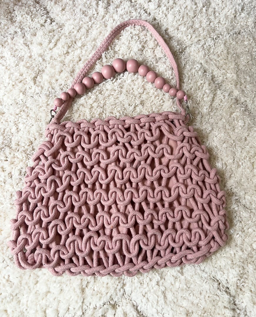 SAC MALAURY CROCHET ROSE