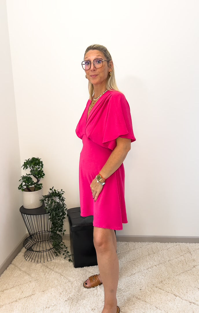 ROBE COURTE LEIA FUSCHIA