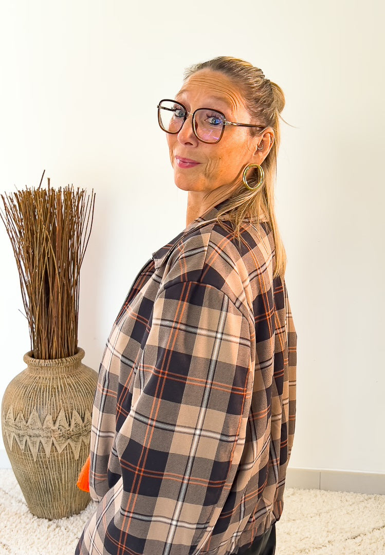 Veste style bombers à carreaux motif écossais « DIANE » – photo 2