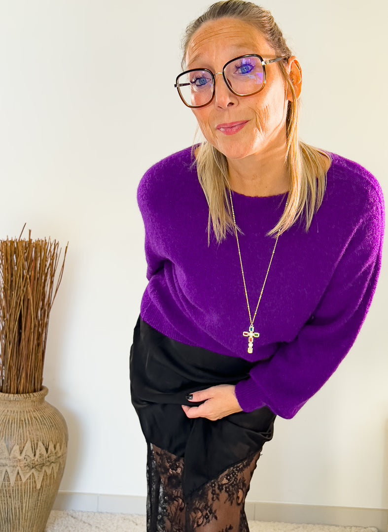 Pull col rond et manches longues en baby Alpaga » PAULA » – photo 3
