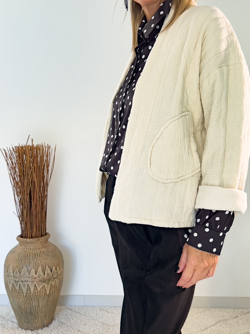Veste kimono en coton avec sa coupe oversize « ESTER » – photo 4