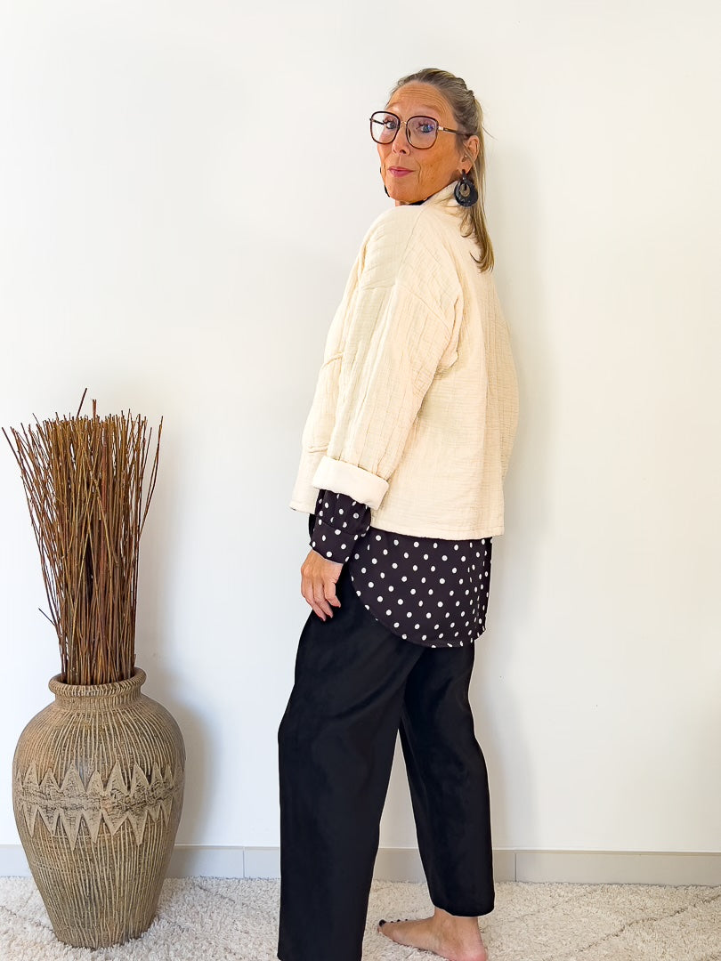 Veste kimono en coton avec sa coupe oversize « ESTER » – photo 5