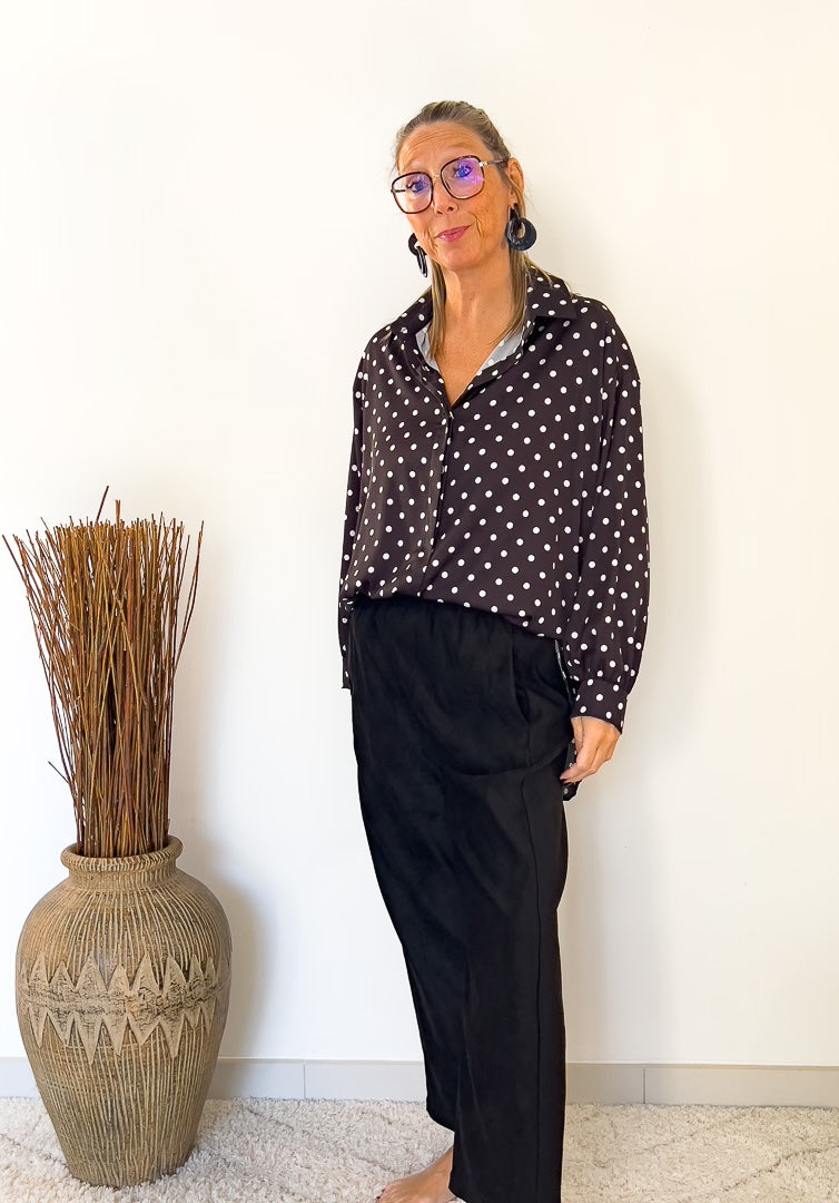 Pantalon taille élastique en effet daim » DARYL » – photo 2