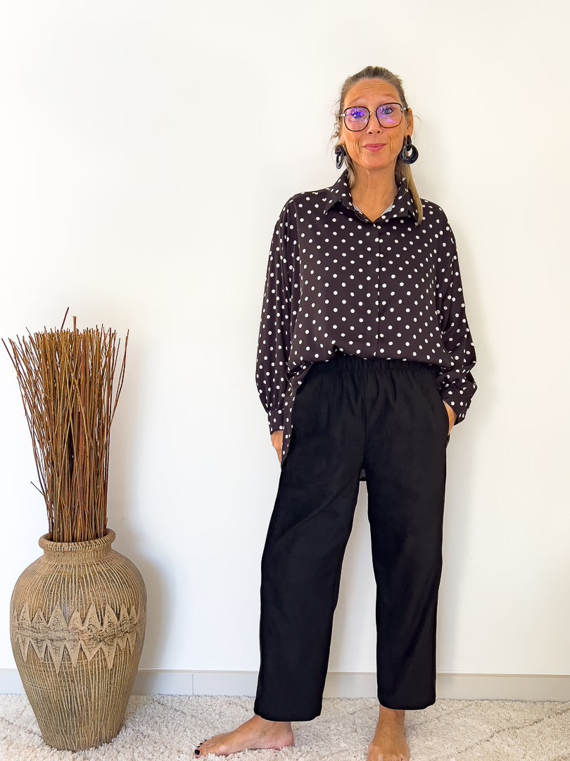 Pantalon taille élastique en effet daim » DARYL »
