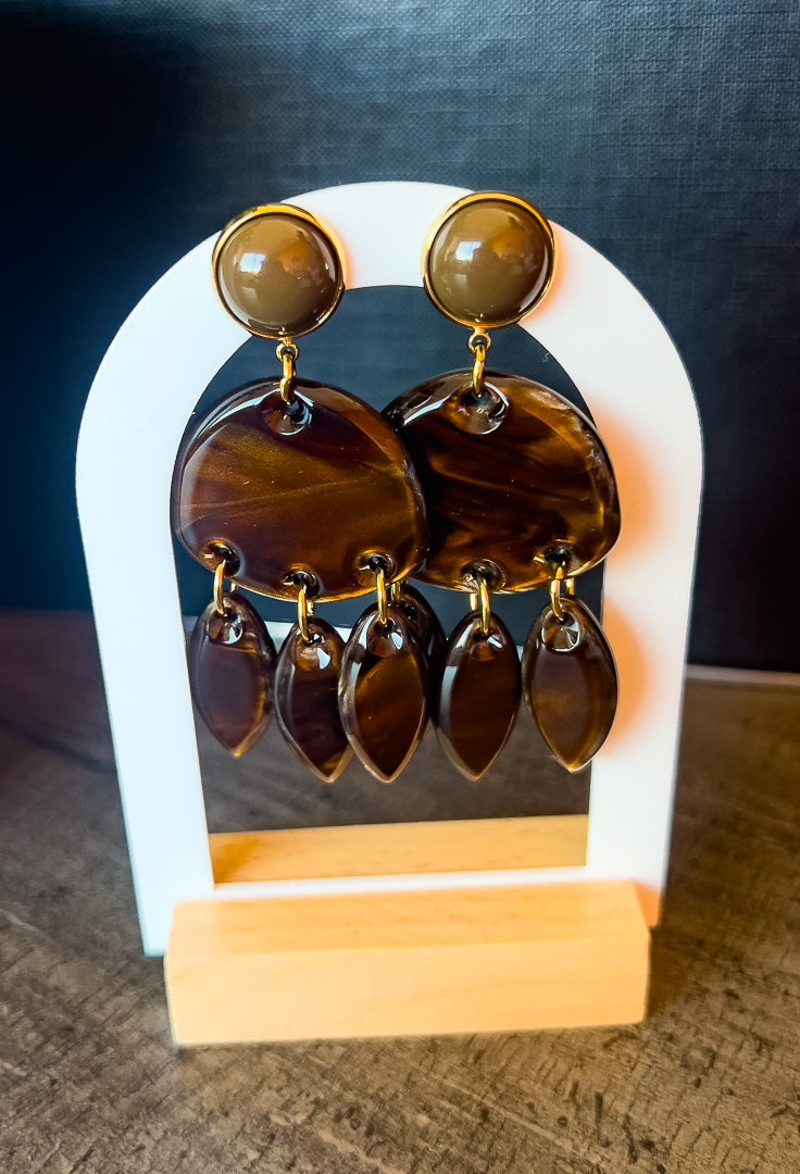 Boucles d’oreilles en acier inoxydable et résine très légère » PAMPILLES » – photo 2