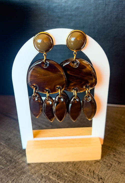 Boucles d’oreilles en acier inoxydable et résine très légère » PAMPILLES » – photo 2