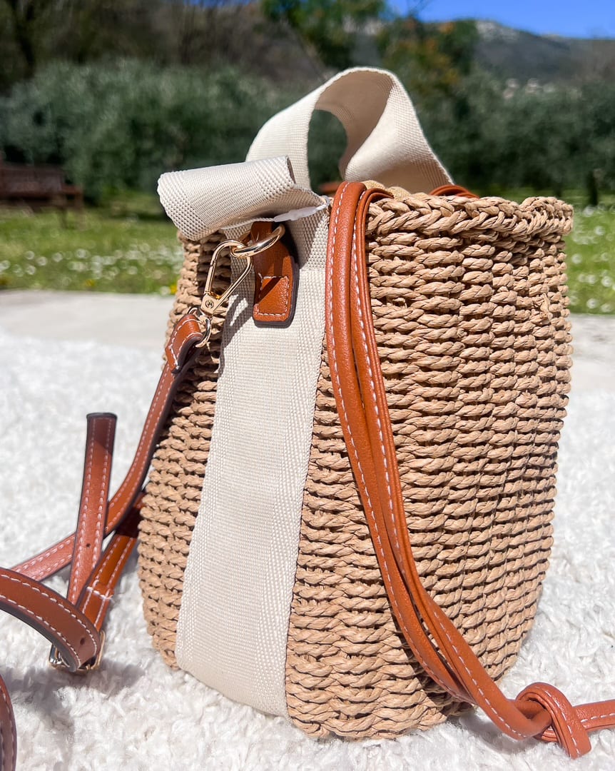Sac forme seau en paille « KITTY » – photo 5