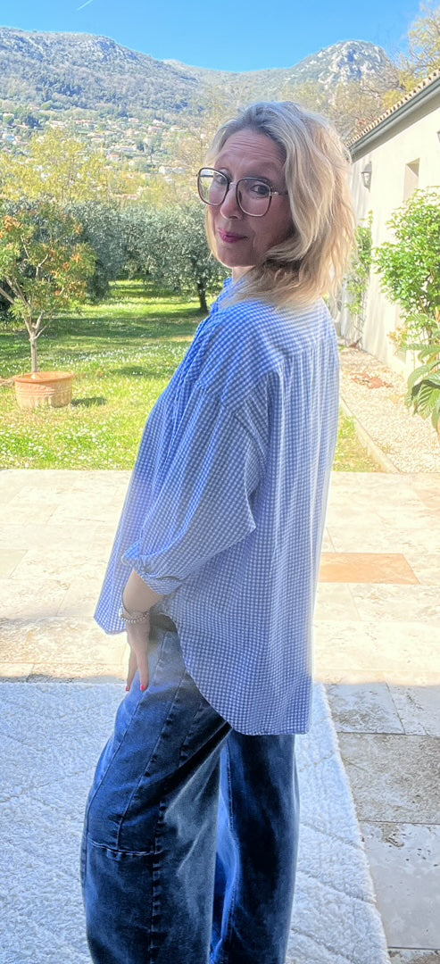 Chemise Vichy à Manches Longues « BARDOT » – photo 3