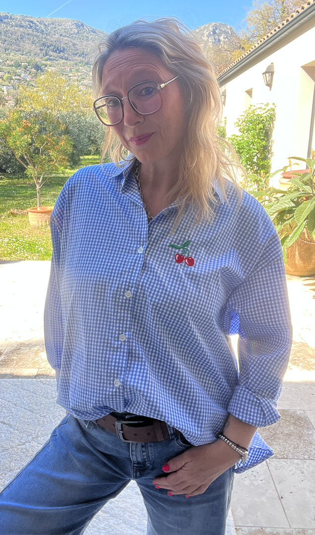 Chemise Vichy à Manches Longues « BARDOT »