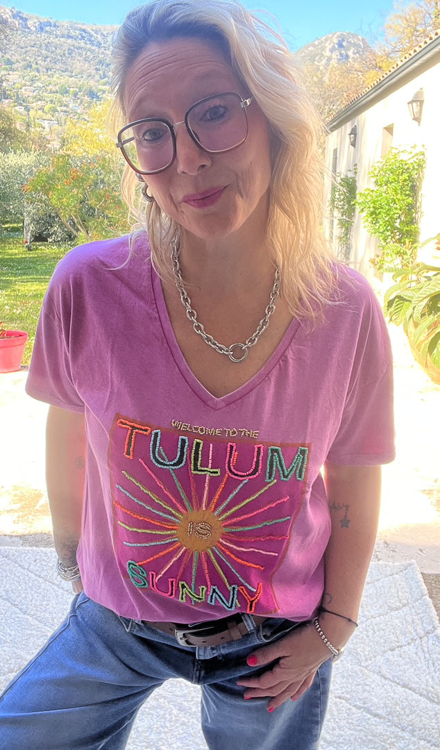 Tee-shirt à perles colorées « TULUM » – photo 5