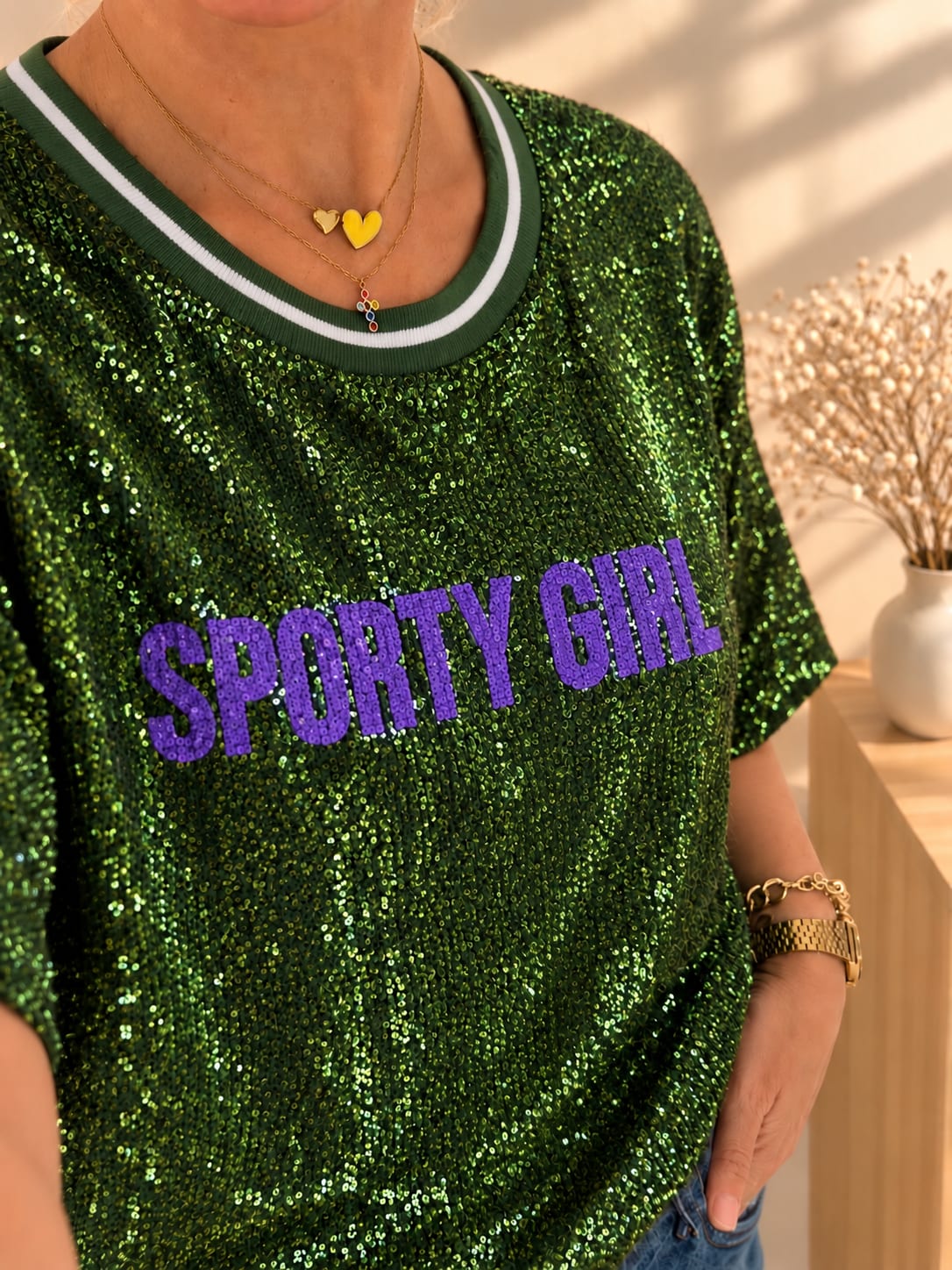 T-shirt à sequins « SPORTY GIRL »