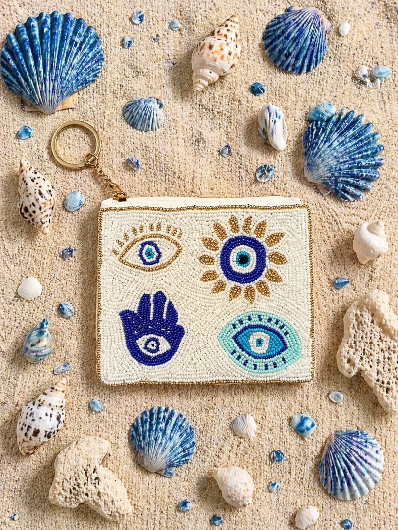 Pochette porte-monnaie avec broderie en perles « NINON » – photo 8