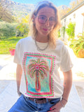 tee-shirt féminin à motif coloré palmier