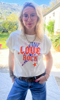Le tee-shirt "LOVE ROCK" tendance dans l'air du temps