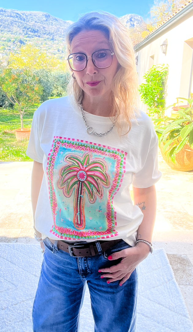 tee-shirt palmier pour femme